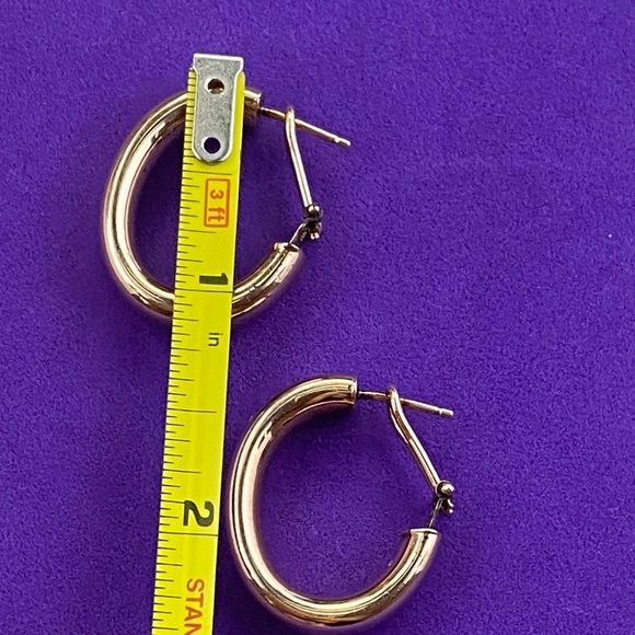 💛 Elegant Milor Rose Gold Plated Beonze Hoop Earrings - Picture 3 of 5